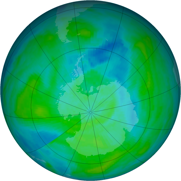 Antarctic ozone map for 08 March 1979